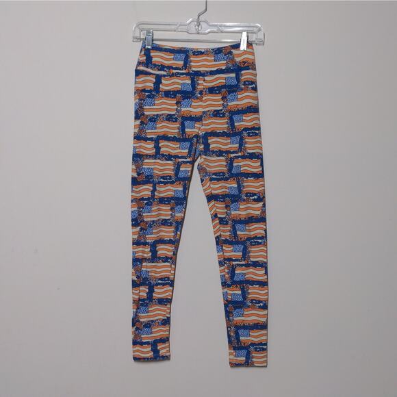 LuLaRoe Patriotic American Flag Print Leggings - One Size - Picture 4 of 9